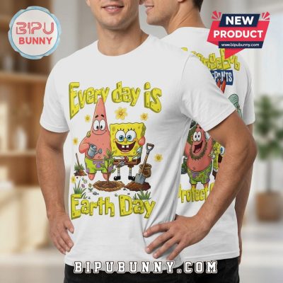 SpongeBob Earth Day 3D Graphic Print Premium Men’s T-Shirt