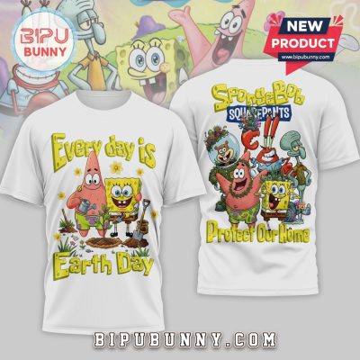 SpongeBob Earth Day 3D Graphic Print Premium Men’s T-Shirt