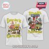 White tee with Spongebob Earth Day graphic! Features yellow text, cartoon art.!