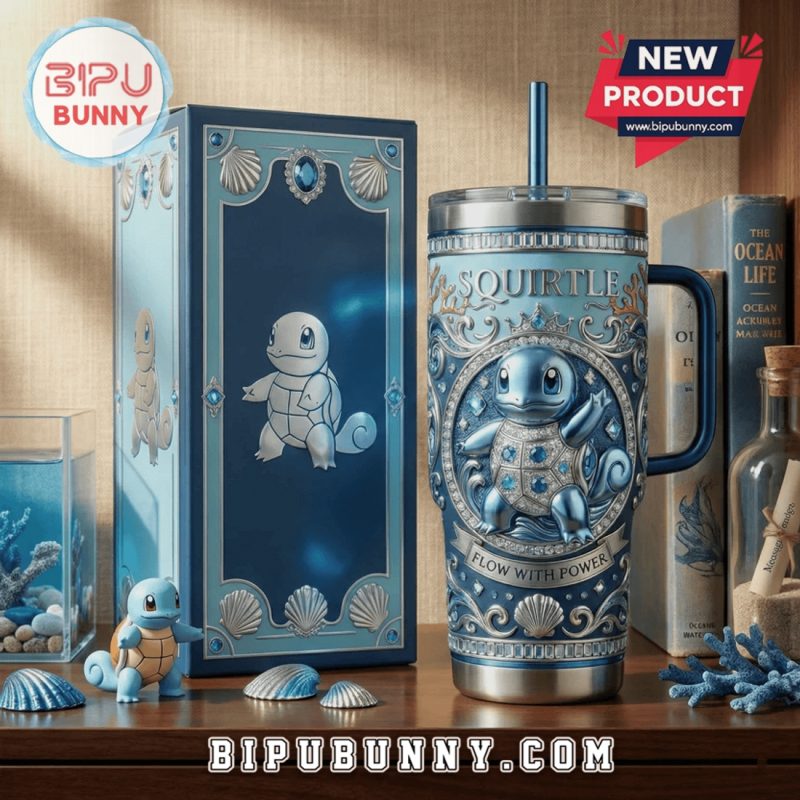 Squirtle Premium 3D Pokemon Tumbler – Stainless Steel Insulated Cup