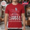 Red tee shows Cardinals players 1900-2025, vintage design! Text: THE CARDINALS St. Louis Cardinals, Thank you for the memories!