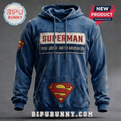 Superman Truth Justice American Way Distressed Graphic Hoodie