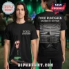 Black tee with Todd Rundgren graphic, 'Damned If I Do Tour' text, tour dates on back, vintage style!