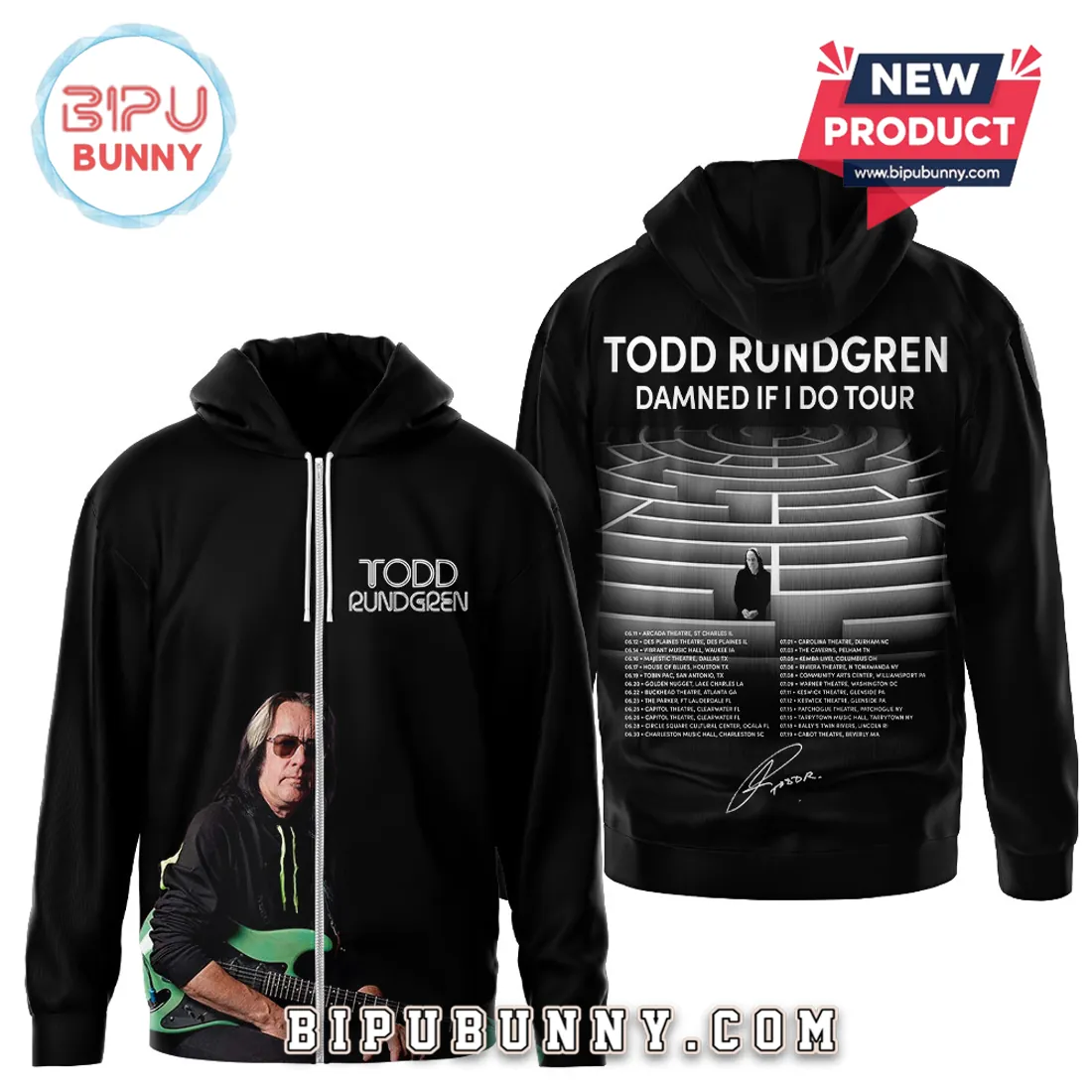 Todd Rundgren Damned If I Do Tour Dates Concert Graphic T-Shirt Todd Rundgren Damned If I Do Tour Dates Concert Graphic T-Shirt