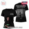 Black v-neck tee with Todd Rundgren tour graphic. Photo of the artist with guitar on front! Tour dates are on back!