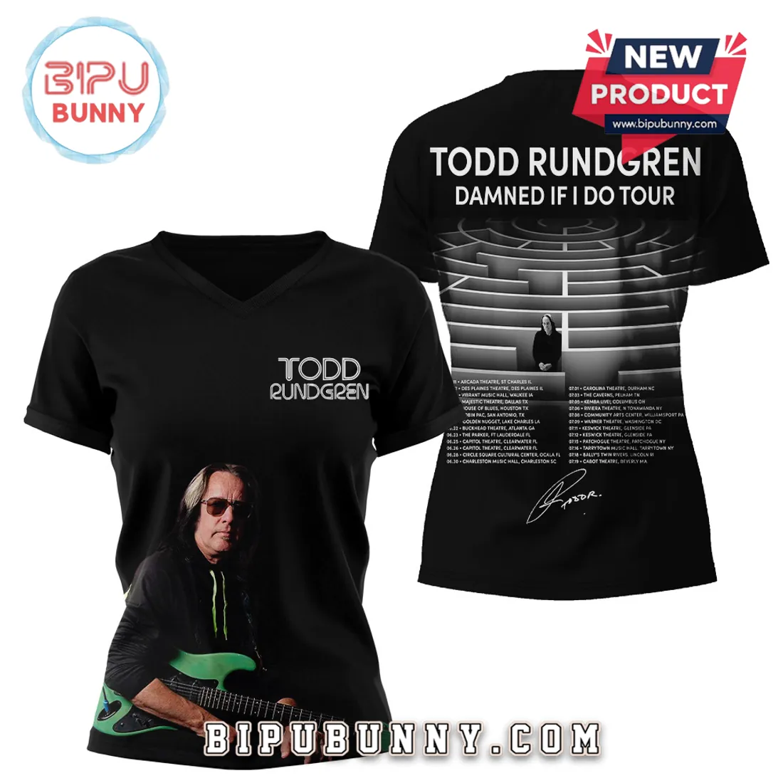 Todd Rundgren Damned If I Do Tour Dates Concert Graphic T-Shirt Todd Rundgren Damned If I Do Tour Dates Concert Graphic T-Shirt