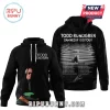 Black Todd Rundgren hoodie. Features tour dates and text: TODD RUNDGREN, DAMNED IF I DO TOUR!