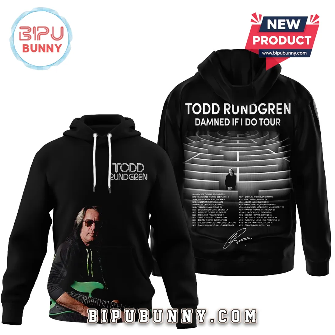 Todd Rundgren Damned If I Do Tour Dates Concert Graphic T-Shirt Todd Rundgren Damned If I Do Tour Dates Concert Graphic T-Shirt