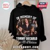 Black hoodie with Tommy DeCarlo memorial design featuring his photos and dates 1965-2026.!