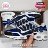 Toronto Maple Leafs Custom Name Shoes: blue, white, black. Features leaf logo, text 'Your Name'.!