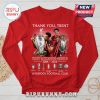 Red long sleeve shirt featuring Trent Alexander-Arnold, trophies, and Liverpool Football Club text and logos.!