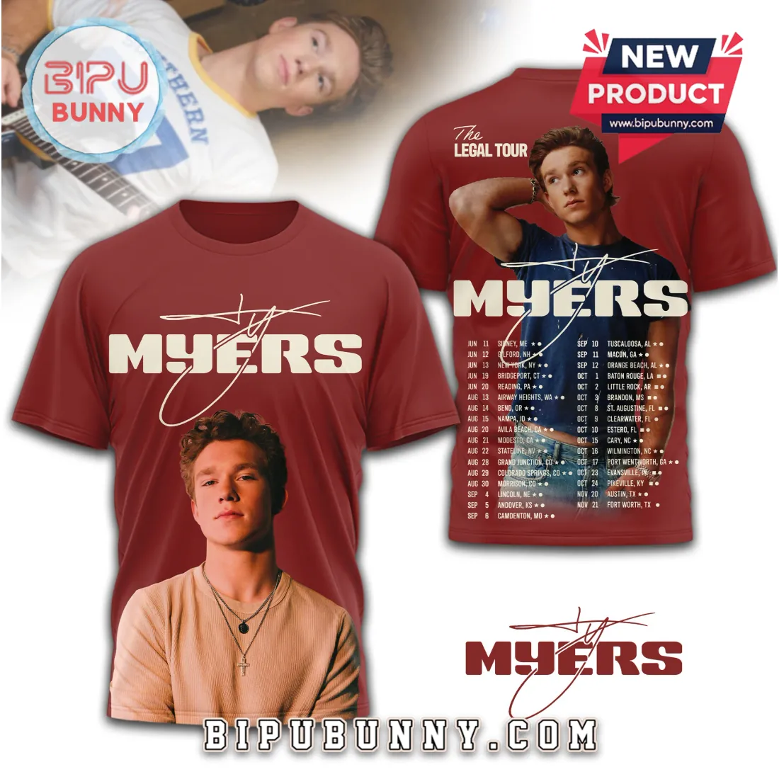 Ty Myers The Legal Tour Concert Dates Graphic Premium 3D T-Shirt Ty Myers The Legal Tour Concert Dates Graphic Premium 3D T-Shirt