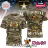 Camouflage tee with Scooby Doo in U.S. Army gear. Text: