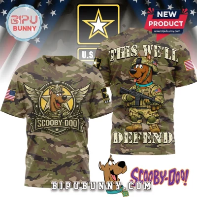 US Army Scooby-Doo This We’ll Defend Veteran Camo 3D T-Shirt