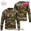 Camo Scooby-Doo U.S. Army Sweater: Green, brown camo. Features cartoon Scooby-Doo,