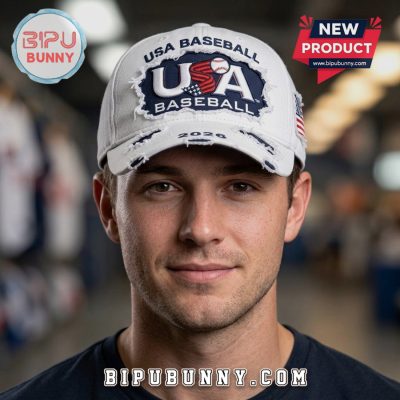 USA Baseball 2026 Premium Distressed American Flag Patch Cap