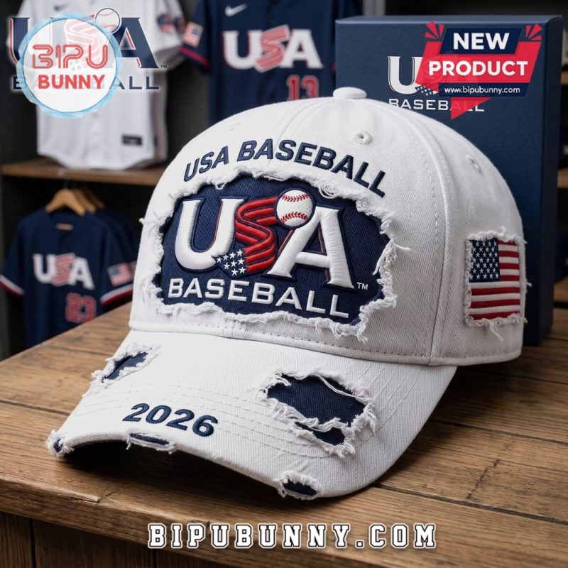 USA Baseball 2026 Premium Distressed American Flag Patch Cap