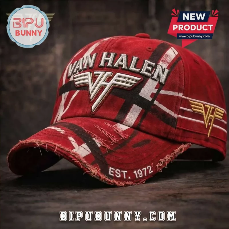 Van Halen Frankenstrat Pattern Vintage Distressed Baseball Cap Van Halen Frankenstrat Pattern Vintage Distressed Baseball Cap