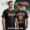 Black baseball jersey with gold accents. 'Venezuela' text. 2026 World Baseball Classic Champions design on back!