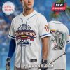 White baseball jersey with '26 World Baseball Classic CHAMPIONS' & Venezuela flag! Showcases trophy design on back!