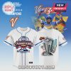 White World Baseball Classic jersey w/ 'Champions' text, Venezuela flag graphic, retro design!