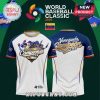 Venezuela WBC tee: Blue, white, gold. 'Venezuela Campeones,' player image, stars. 'WBC 2026' text!