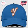 Blue hat with 'V' initial! White and orange design. Baseball cap style.!