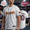 White baseball jersey with blue trim, text 'Venezuela' in gold/red. Flag of Venezuela on sleeve!