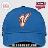 Blue cap with letter V! Embroidered design; white, orange outline. New product!