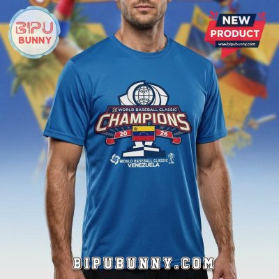 World Baseball Classic Venezuela Champions 2026 Blue Graphic T-Shirt