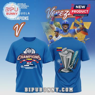 World Baseball Classic Venezuela Champions 2026 Blue Graphic T-Shirt