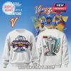 White World Baseball Classic sweatshirt with 'Champions', Venezuela flag, 2026. Baseball trophy graphic on back. V logo!