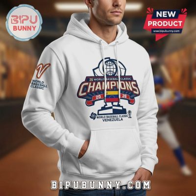 World Baseball Classic Venezuela Champions 2026 White Graphic Hoodie World Baseball Classic Venezuela Champions 2026 White Graphic Hoodie