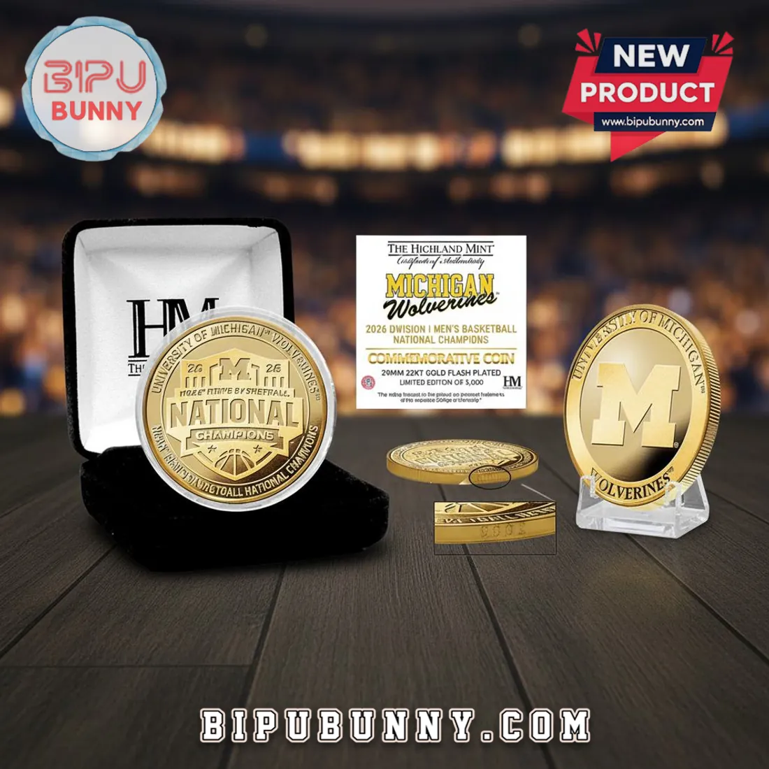 2026 Michigan Wolverines Men’s Basketball National Champions Gold Coin 2026 Michigan Wolverines Men’s Basketball National Champions Gold Coin