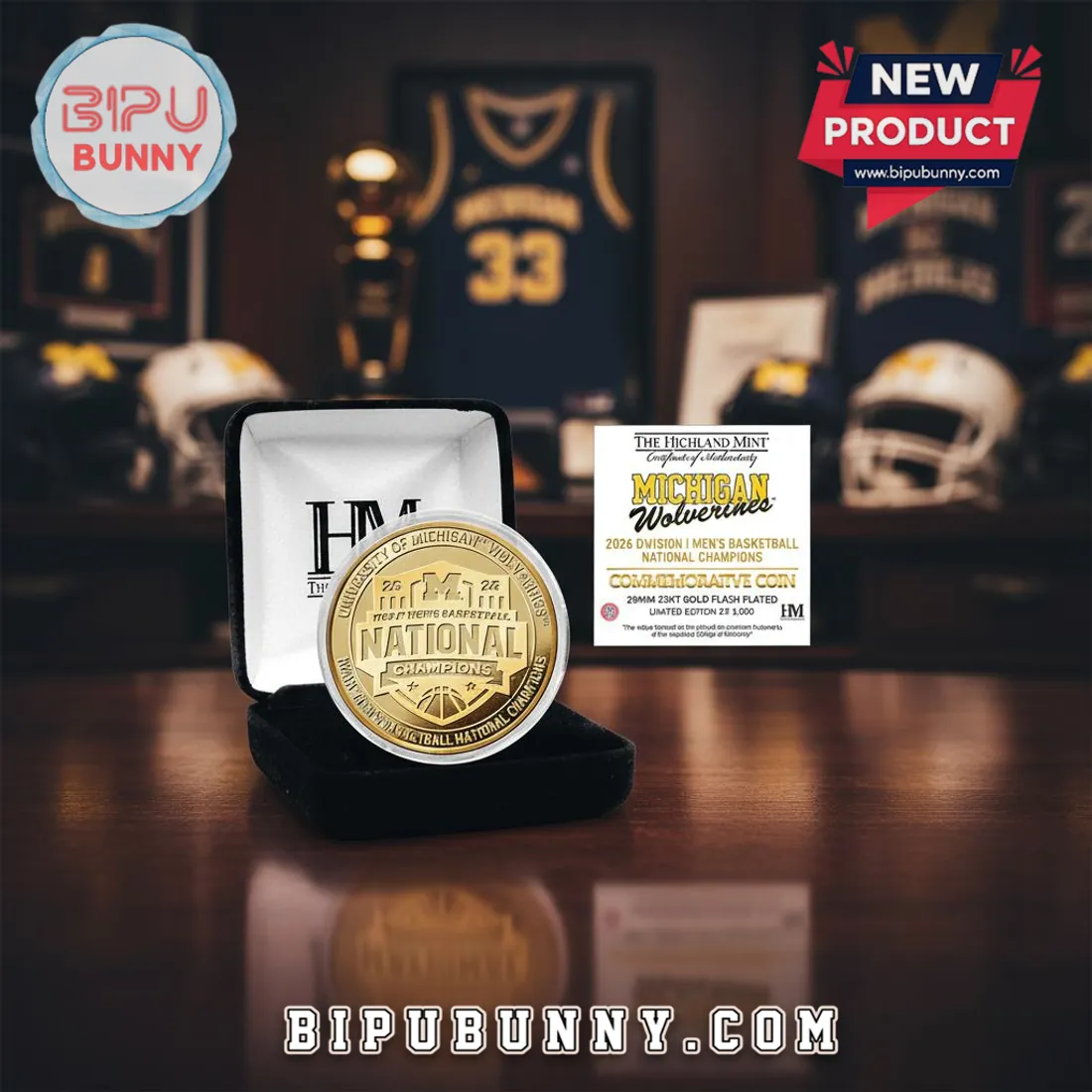 2026 Michigan Wolverines Men’s Basketball National Champions Gold Coin 2026 Michigan Wolverines Men’s Basketball National Champions Gold Coin
