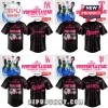 Custom black and pink 5 Seconds of Summer baseball jersey with 'Your Name World Tour' text and various MLB team logos!