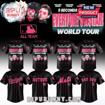 5 Seconds of Summer Everyone’s A Star Tour MLB Custom Baseball Jersey