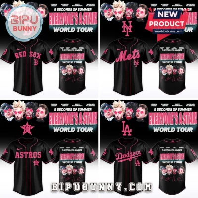 5 Seconds of Summer Everyone’s A Star Tour MLB Custom Baseball Jersey
