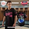 Custom black & pink Dodgers jersey with 5 Seconds of Summer World Tour graphic! 'Dodgers 00' on front, 'YOUR NAME' on back!