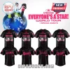 Custom black and pink 5 Seconds of Summer baseball jersey with 'Everyone's A Star!' World Tour text and band photo on back!