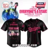 Custom black pink 5 Seconds of Summer Dodgers baseball jersey! 5SOS World Tour shirt with band photo and star pattern!