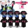 Black and pink 5SOS baseball jersey with 'Everyone's A Star! World Tour' graphic and MLB team logos like Dodgers and Astros!