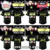 5 Seconds of Summer black baseball jersey with neon yellow text reading Everyone's A Star World Tour and various MLB team logos!