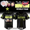Black baseball jersey with neon yellow 'Astros' text and a 5 Seconds of Summer 'Everyone's A Star World Tour' graphic on back!