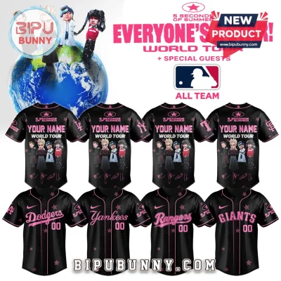 5SOS x MLB Everyone’s A Star! World Tour Custom Baseball Jersey