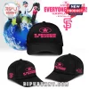 Black baseball cap with pink 5 Seconds of Summer text and star logo! Side features pink SF and SOS logos!