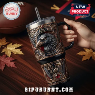 Adelaide Crows EST 1990 Luxury Embossed Eagle Crest YETI Tumbler