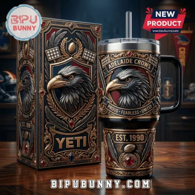 Adelaide Crows EST 1990 Luxury Embossed Eagle Crest YETI Tumbler