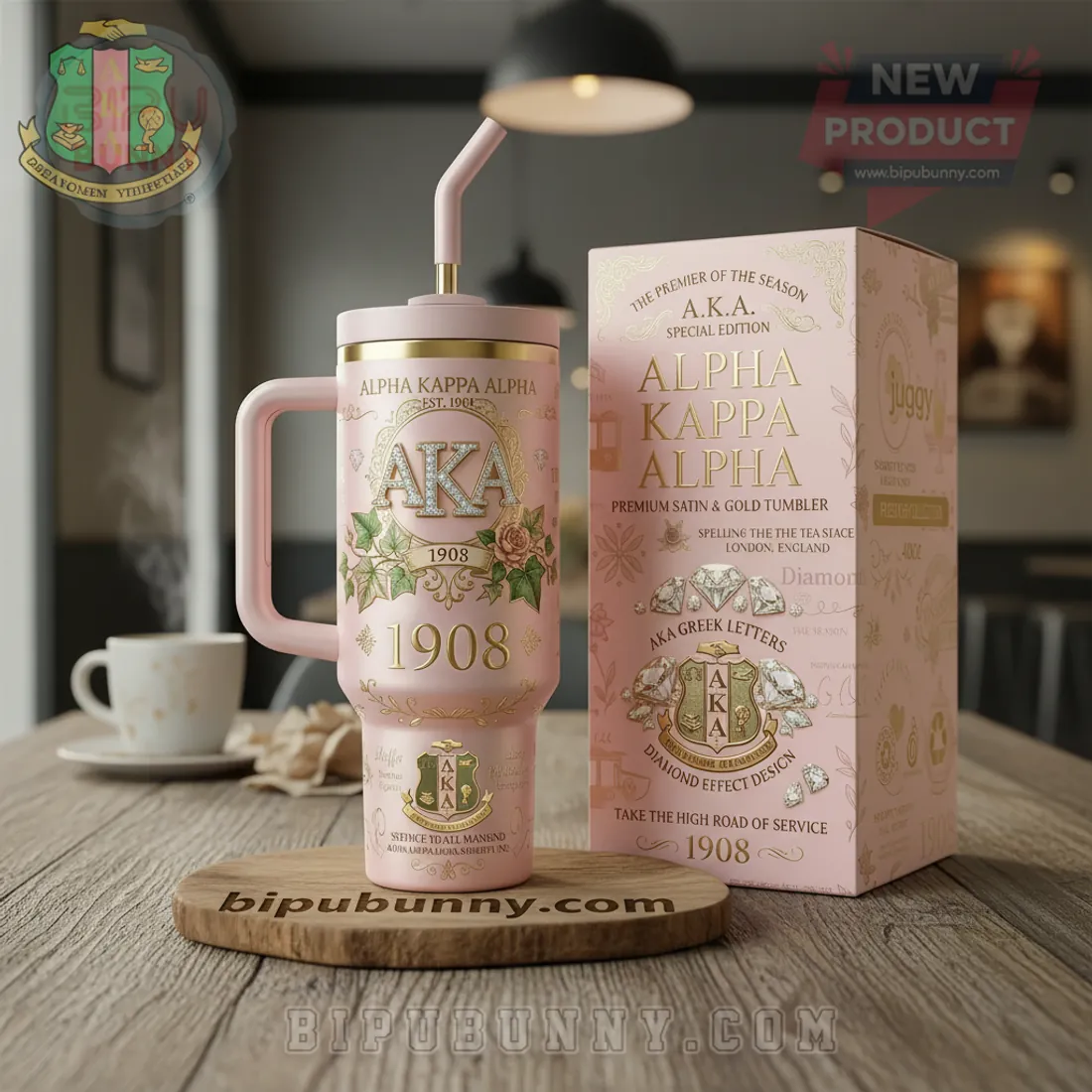 Alpha Kappa Alpha AKA Special Edition Pink Gold Insulated Tumbler