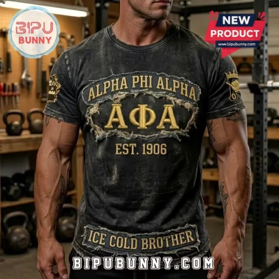 Alpha Phi Alpha Distressed Vintage Embroidered ΑΦΑ Fraternity T-Shirt